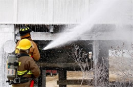 Firefighters Spraying Class A Foam