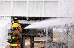 Firefighters Spraying Class A Foam