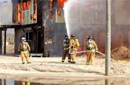 Firefighters Train at a Beach House Live Burn