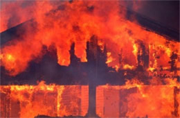 Exterior Gable Engulfed in Flame