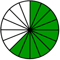 fraction circle ten-sixteenths green