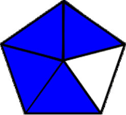 fraction four-fifths blue pentagon