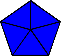 fraction five-fifths blue pentagon