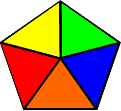 fraction pentagon multi-color