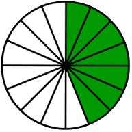 fraction circle seven-sixteenths green