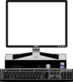 Desktop Computer with Clear Monitor