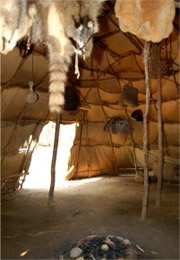 inside native american longhouse