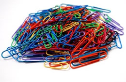 Plastic-covered Colored Paper Clips
