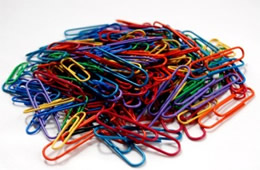 Plastic-covered Colored Paper Clips