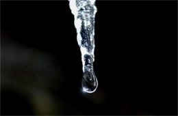 Water Drop from a Melting Icicle